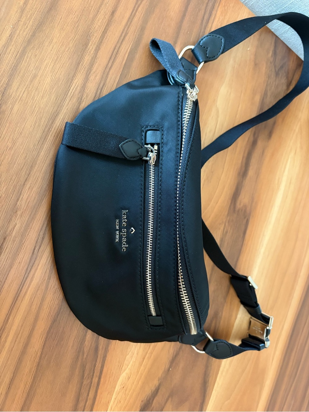 kate spade Black Nylon Belt Bag with Gold Hardware